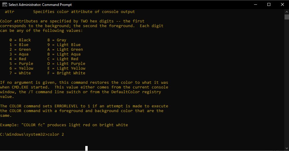color cmd command